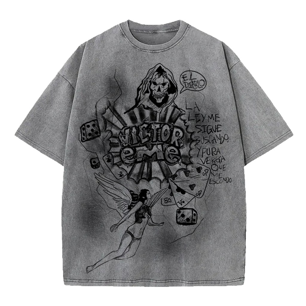 VICTOR EME - LA MUERTE ACID WASH TEE